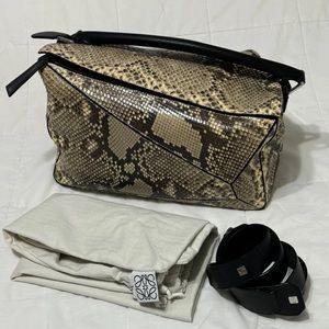 Loewe Large phyton puzzle bag
